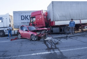 Truck And Car Collision Highway